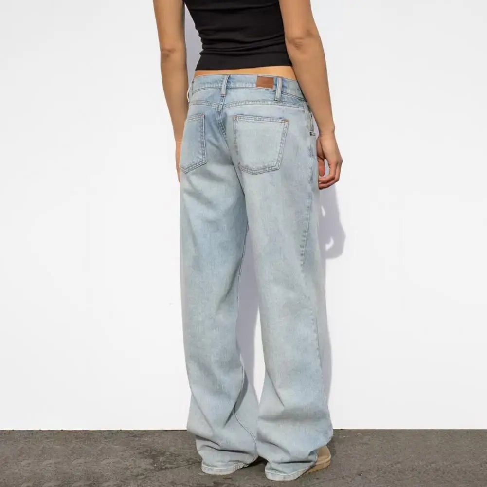 Straight Leg Denim Pants