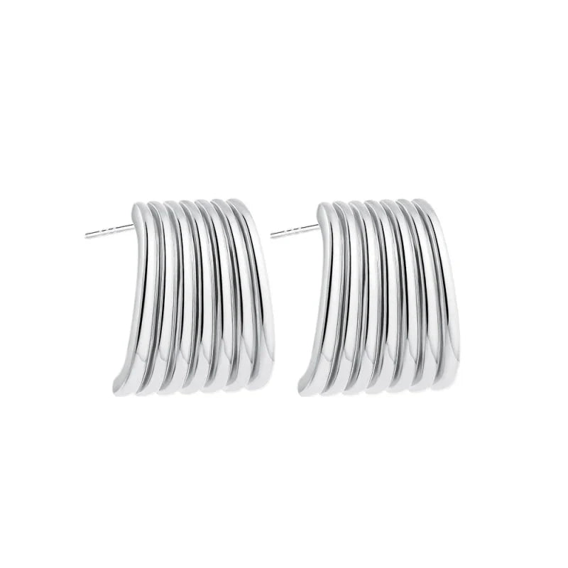 Trendy Stainless Steel Multilayer Circle Twist Knot Earrings
