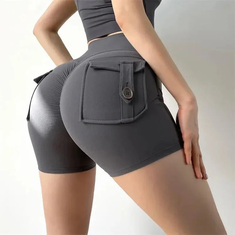 Αθλητικό Shorts Push Up με Τσέπες