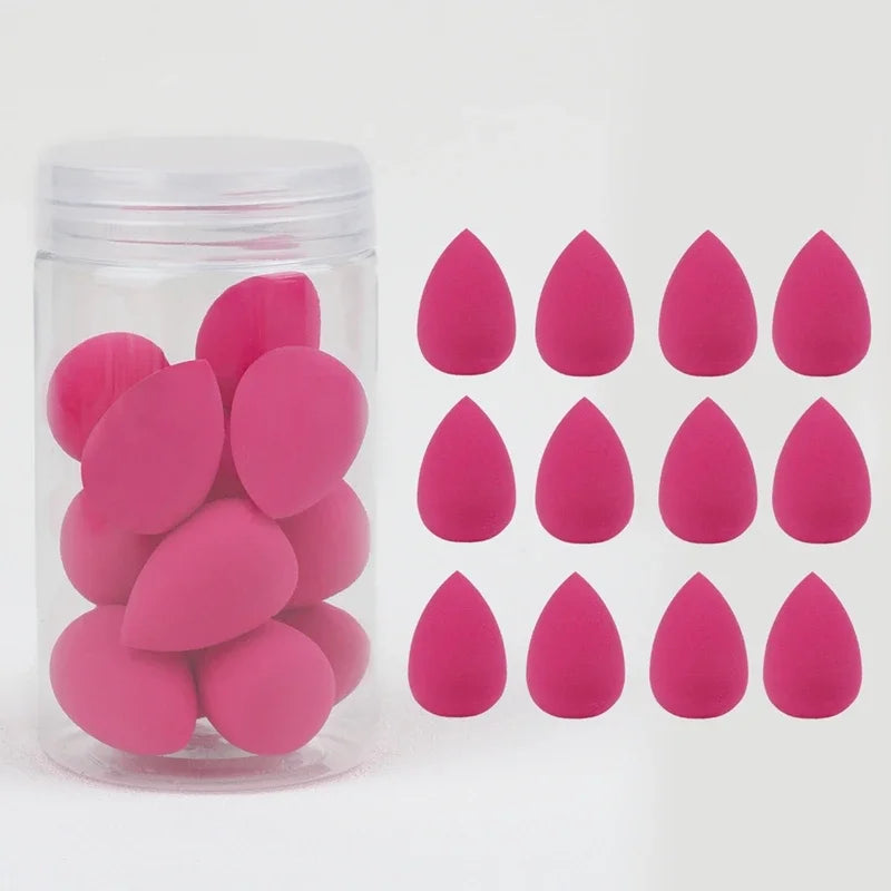 12pcs Makeup Sponge Set With Storage Jar