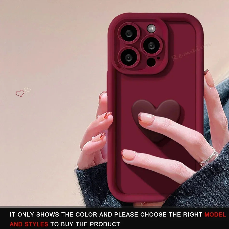 Luxury Heart Case for iPhone X XR XS MAX SE 7 8 Plus 13 14 11 12 15 Pro Max