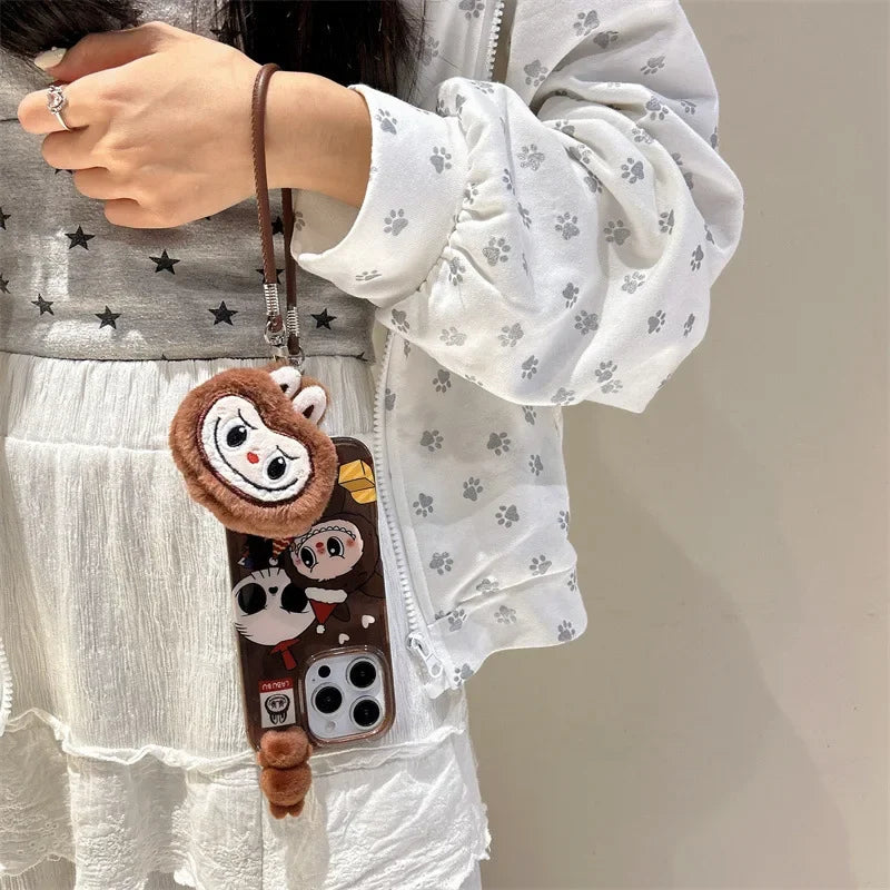 Cartoon Labubu Premium Silicone Phone Case for iPhone 16/15 pro Max/14/13 Cute Protective Cover Compatible with Multiple Models