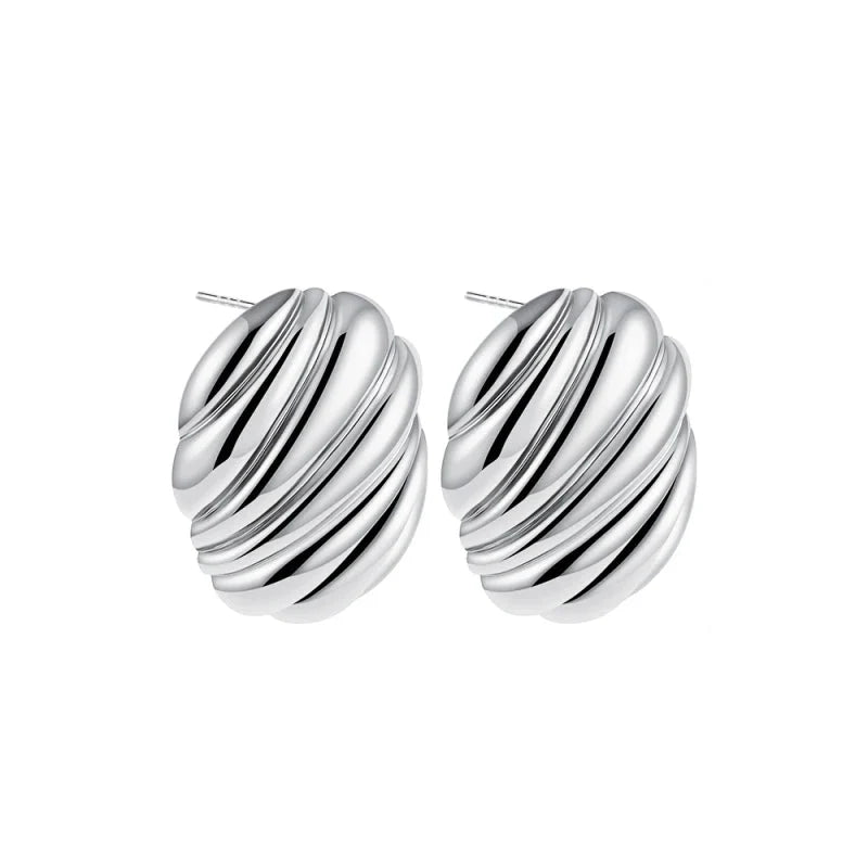 Trendy Stainless Steel Multilayer Circle Twist Knot Earrings