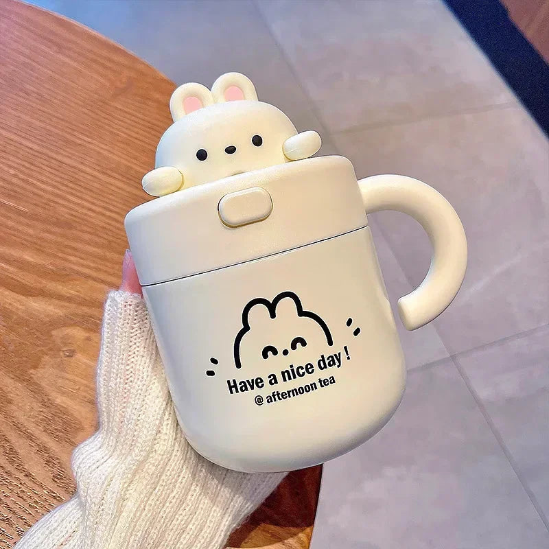 Kawaii Bear Coffee Thermal Cup For Hot Cold Drinks