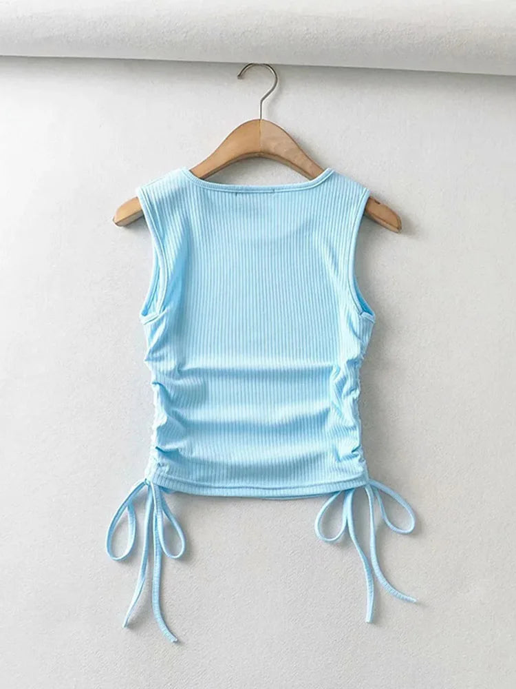 SIDE TIE CROP TOP ✨