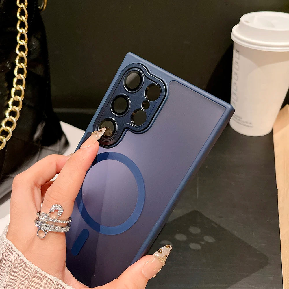 Luxury Matte Armor Magsafe Case – Μαγνητική Θήκη Κινητού με Προστασία & Wireless Charging (Samsung S23/S24/S25 Series)