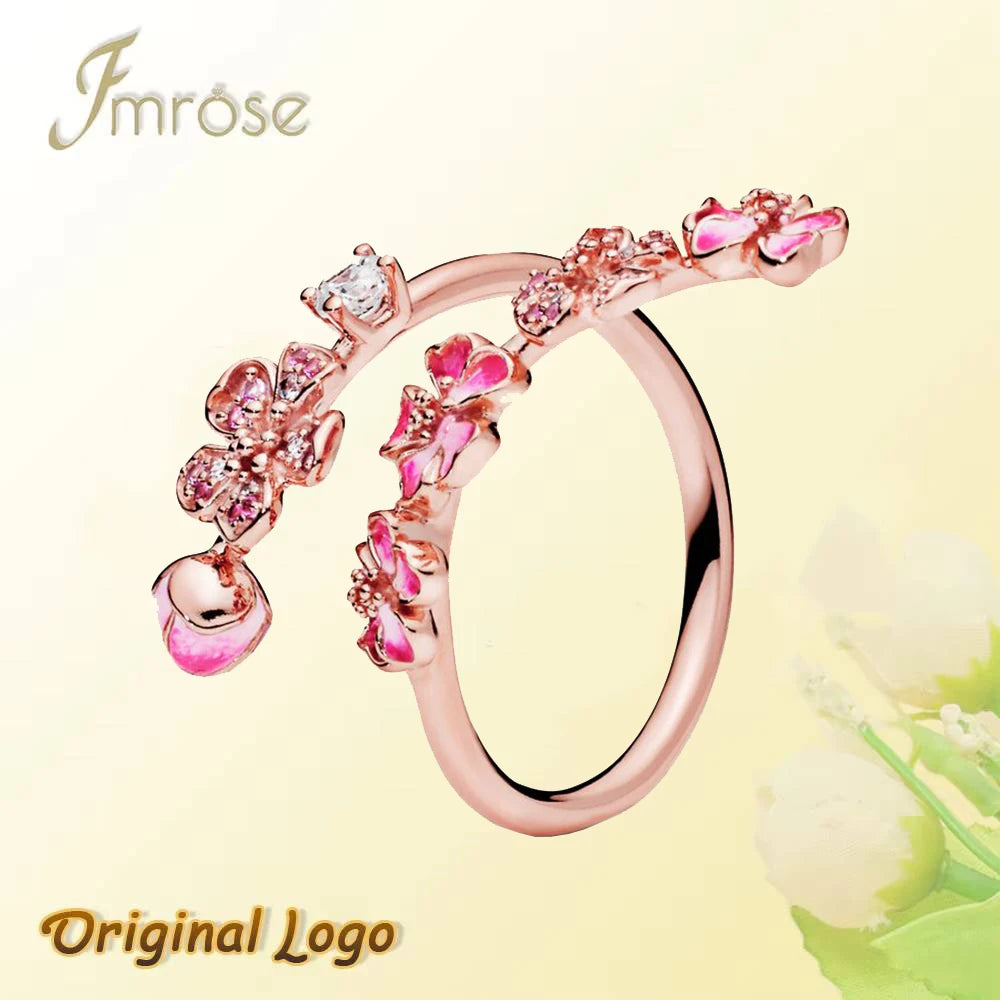 Silver Pink  Open Ring