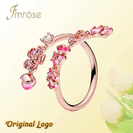 Silver Pink  Open Ring