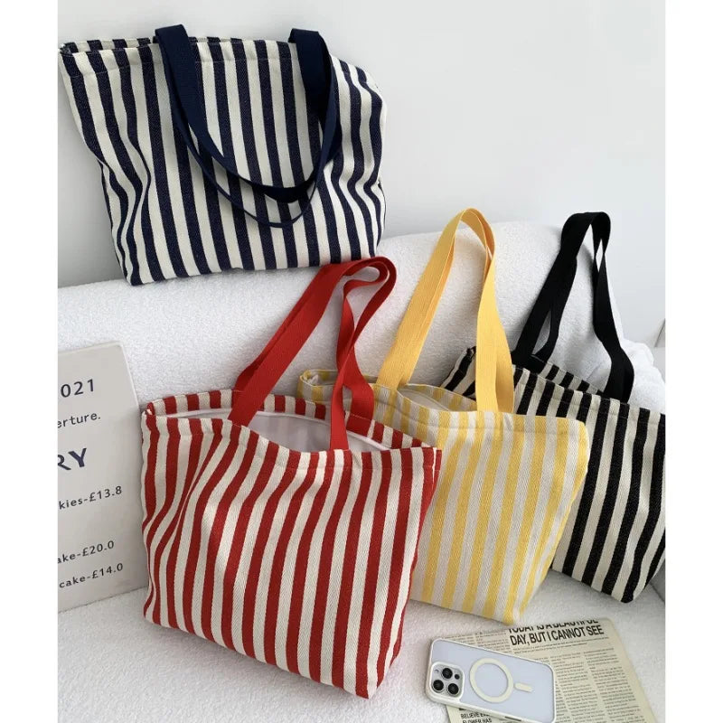 Ριγέ Canvas Tote Bag