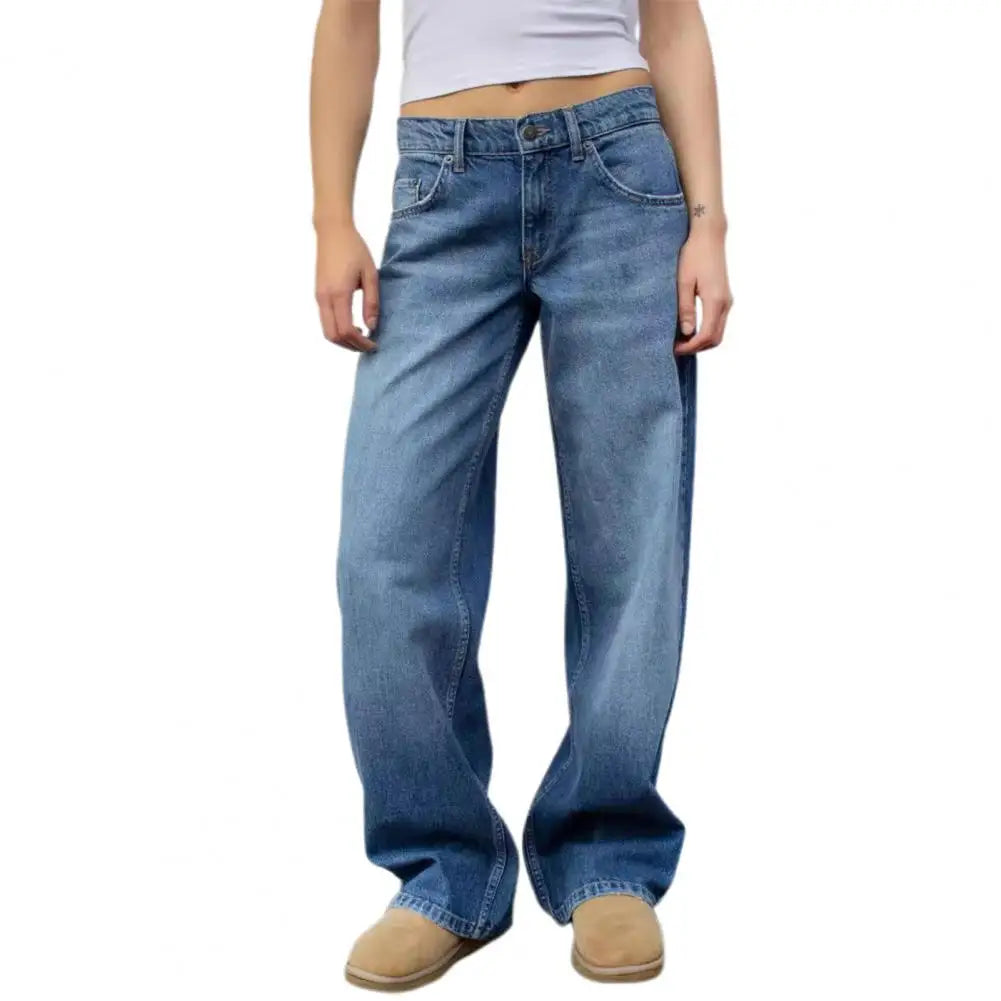 Straight Leg Denim Pants
