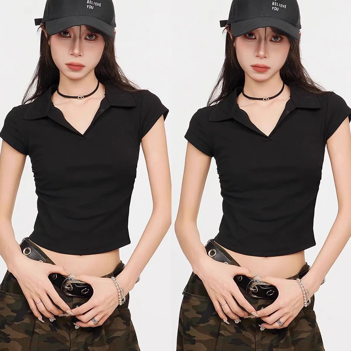 CLEAN GIRL POLO TOP ✨🤍