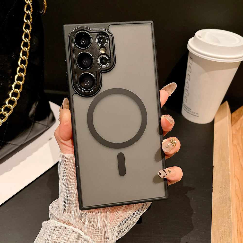Luxury Matte Armor Magsafe Case – Μαγνητική Θήκη Κινητού με Προστασία & Wireless Charging (Samsung S23/S24/S25 Series)