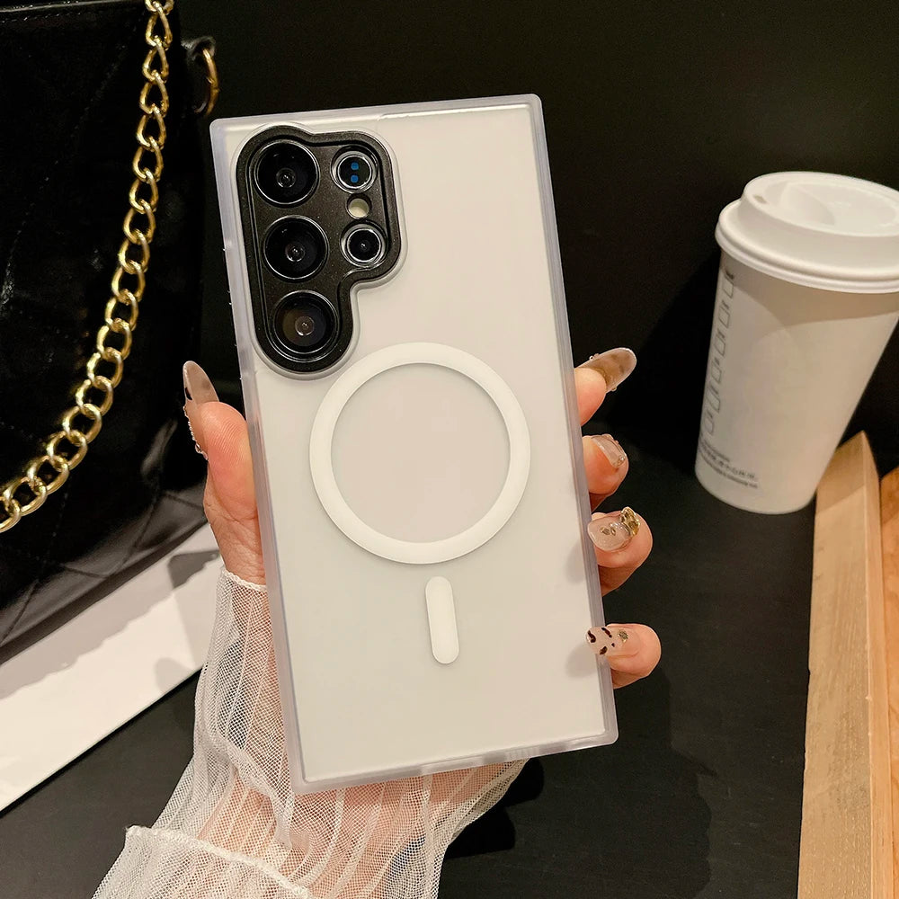 Luxury Matte Armor Magsafe Case – Μαγνητική Θήκη Κινητού με Προστασία & Wireless Charging (Samsung S23/S24/S25 Series)