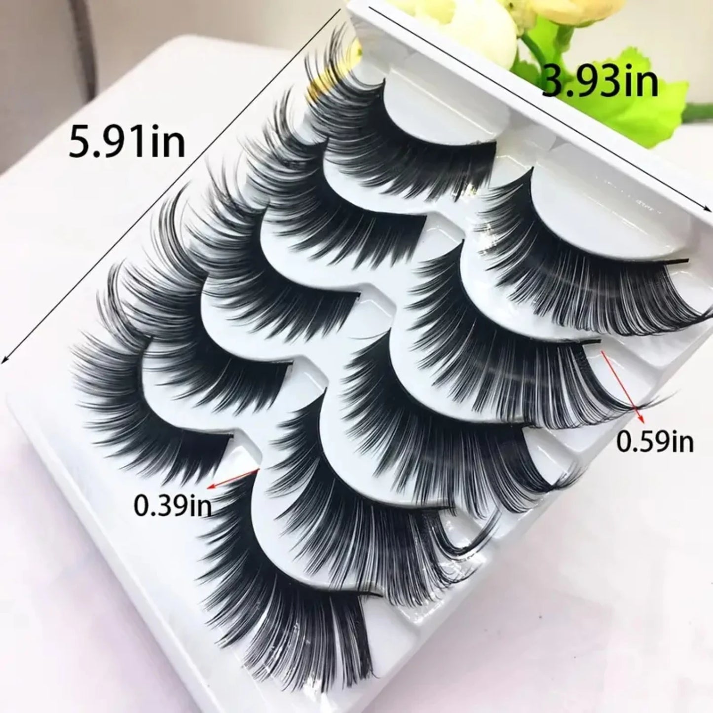 5 Pairs Cat-Eye False Eyelashes – Πυκνές Μαύρες Βλεφαρίδες Faux Mink για Glam & Party Looks