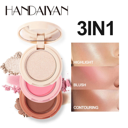 3-in-1 Face Palette – Blush, Contour & Highlighter