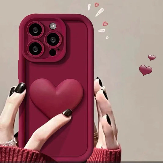 Luxury Heart Case for iPhone X XR XS MAX SE 7 8 Plus 13 14 11 12 15 Pro Max