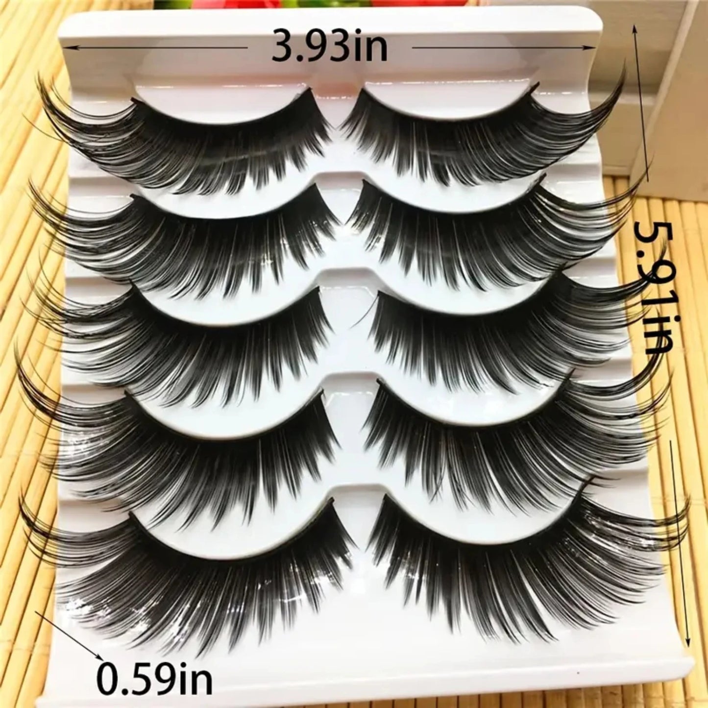 5 Pairs Cat-Eye False Eyelashes – Πυκνές Μαύρες Βλεφαρίδες Faux Mink για Glam & Party Looks