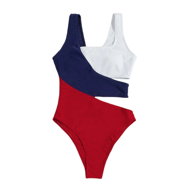 Color Contrast One Piece Swimsuit ✨