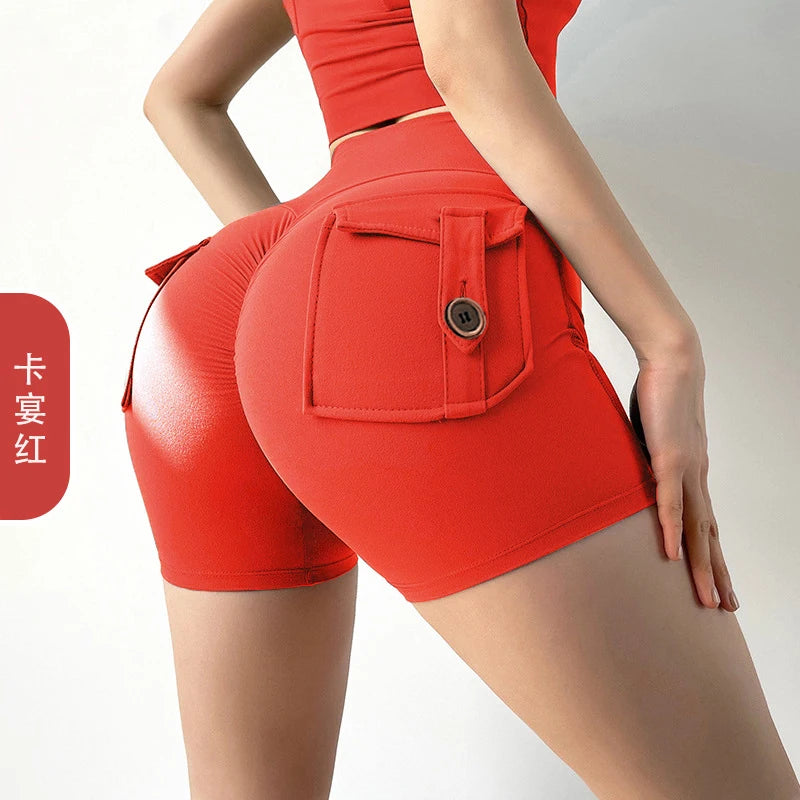 Αθλητικό Shorts Push Up με Τσέπες