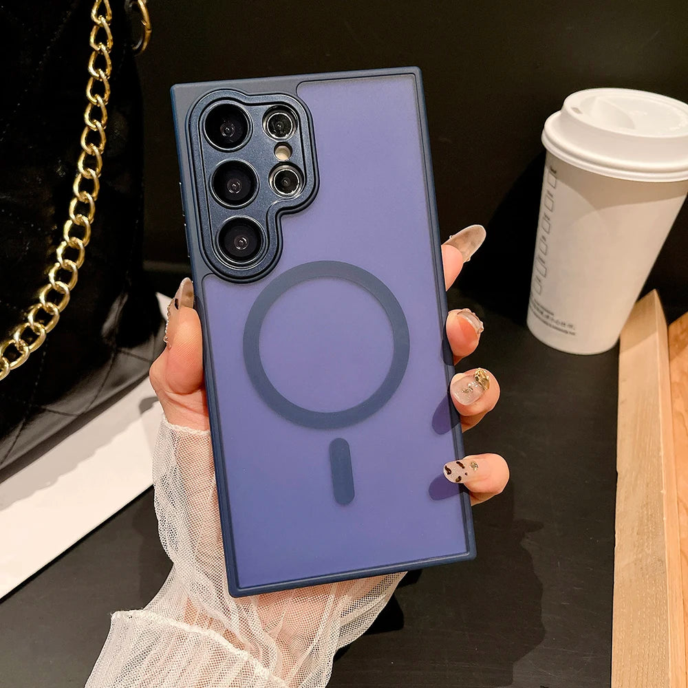 Luxury Matte Armor Magsafe Case – Μαγνητική Θήκη Κινητού με Προστασία & Wireless Charging (Samsung S23/S24/S25 Series)