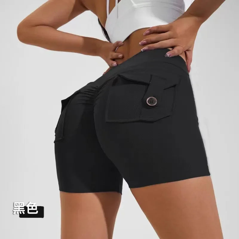 Αθλητικό Shorts Push Up με Τσέπες