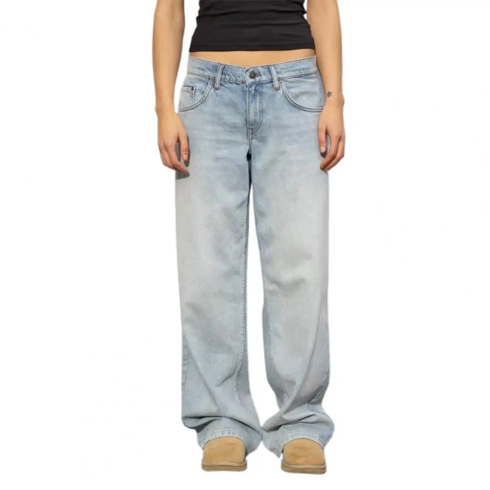 Straight Leg Denim Pants