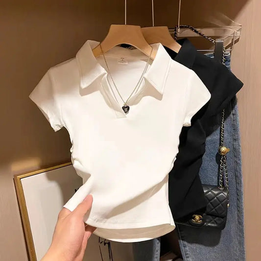 CLEAN GIRL POLO TOP ✨🤍