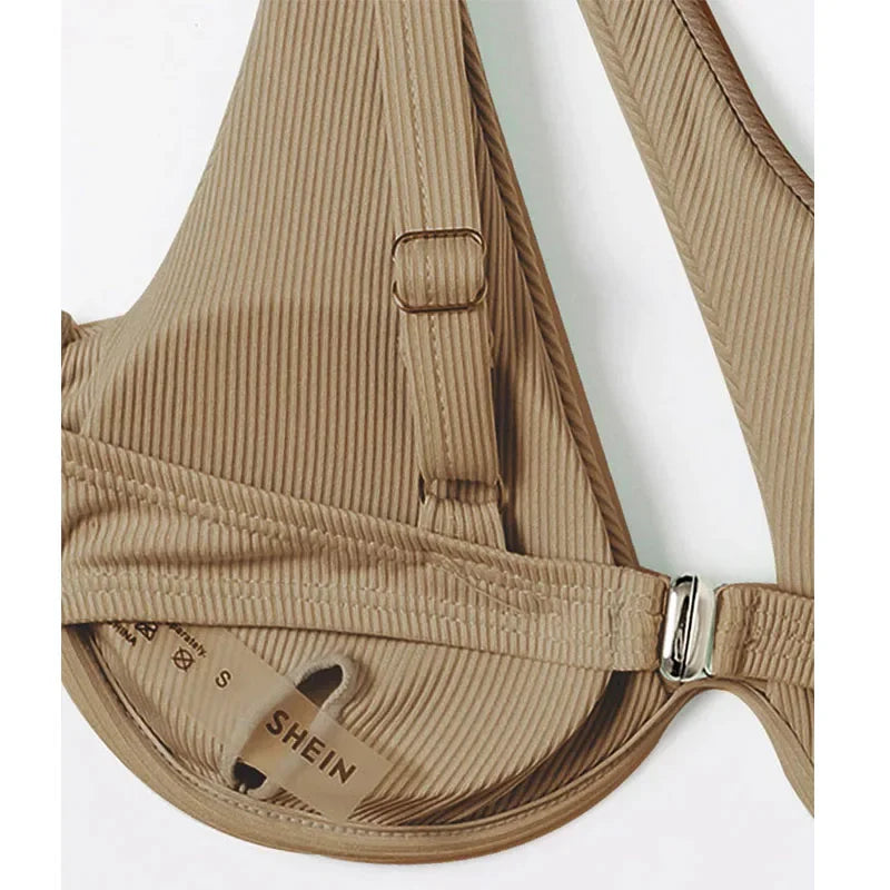 One Shoulder Biquini  Push Up Beach Bikini Set