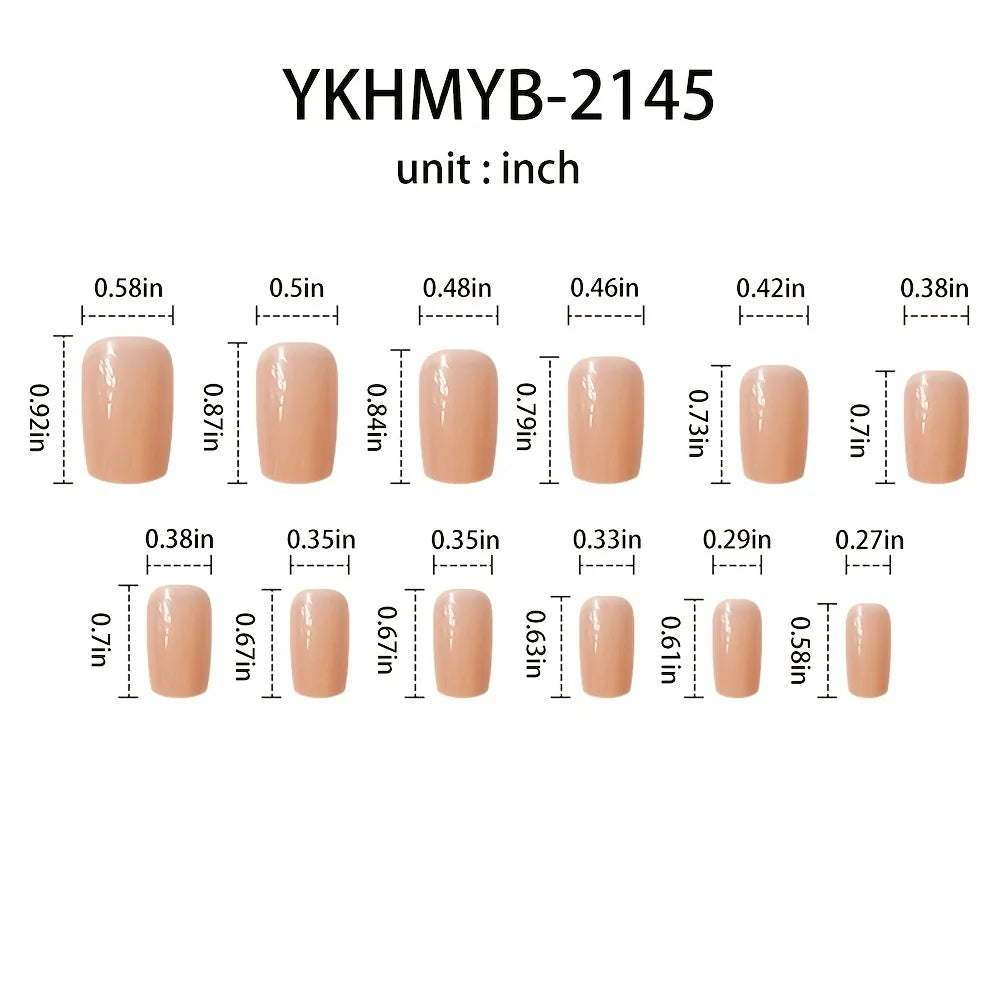 Press-On Acrylic Nails with Shiny Rhinestones
