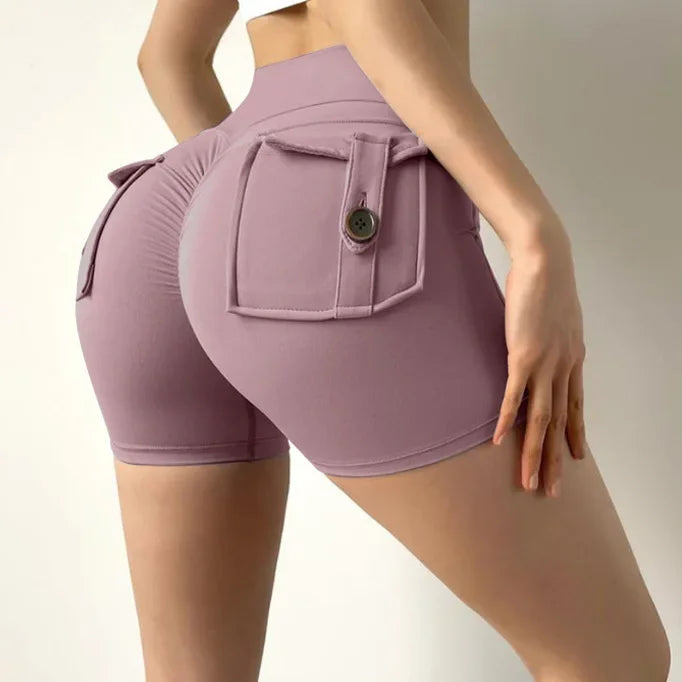 Αθλητικό Shorts Push Up με Τσέπες