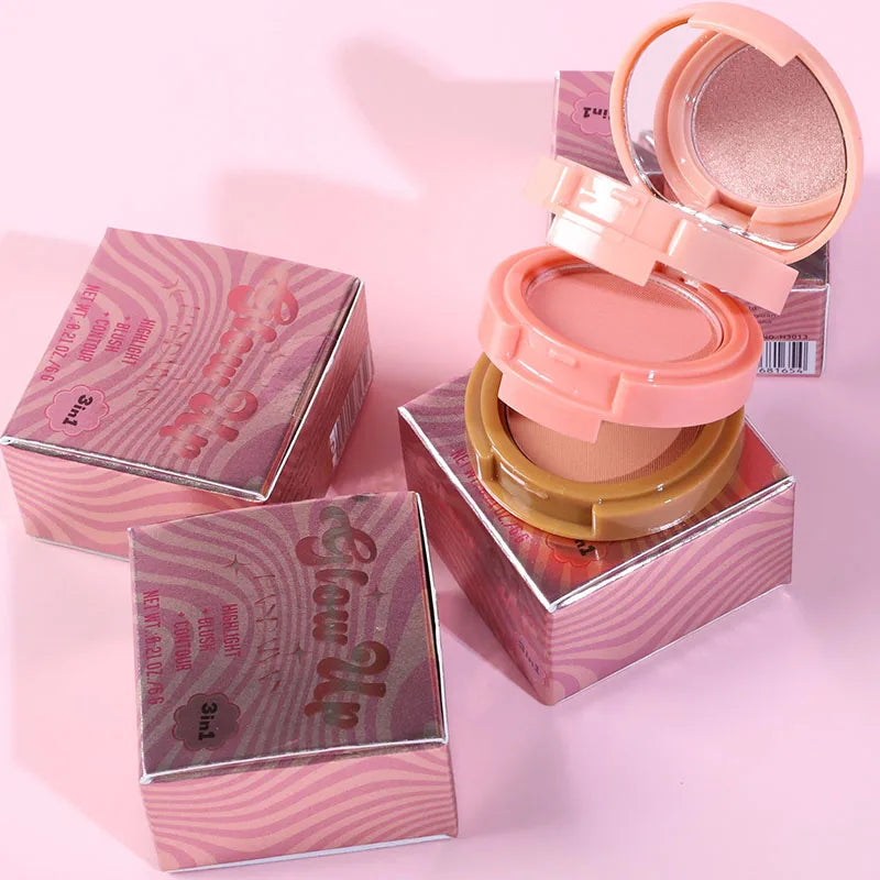 3-in-1 Face Palette – Blush, Contour & Highlighter