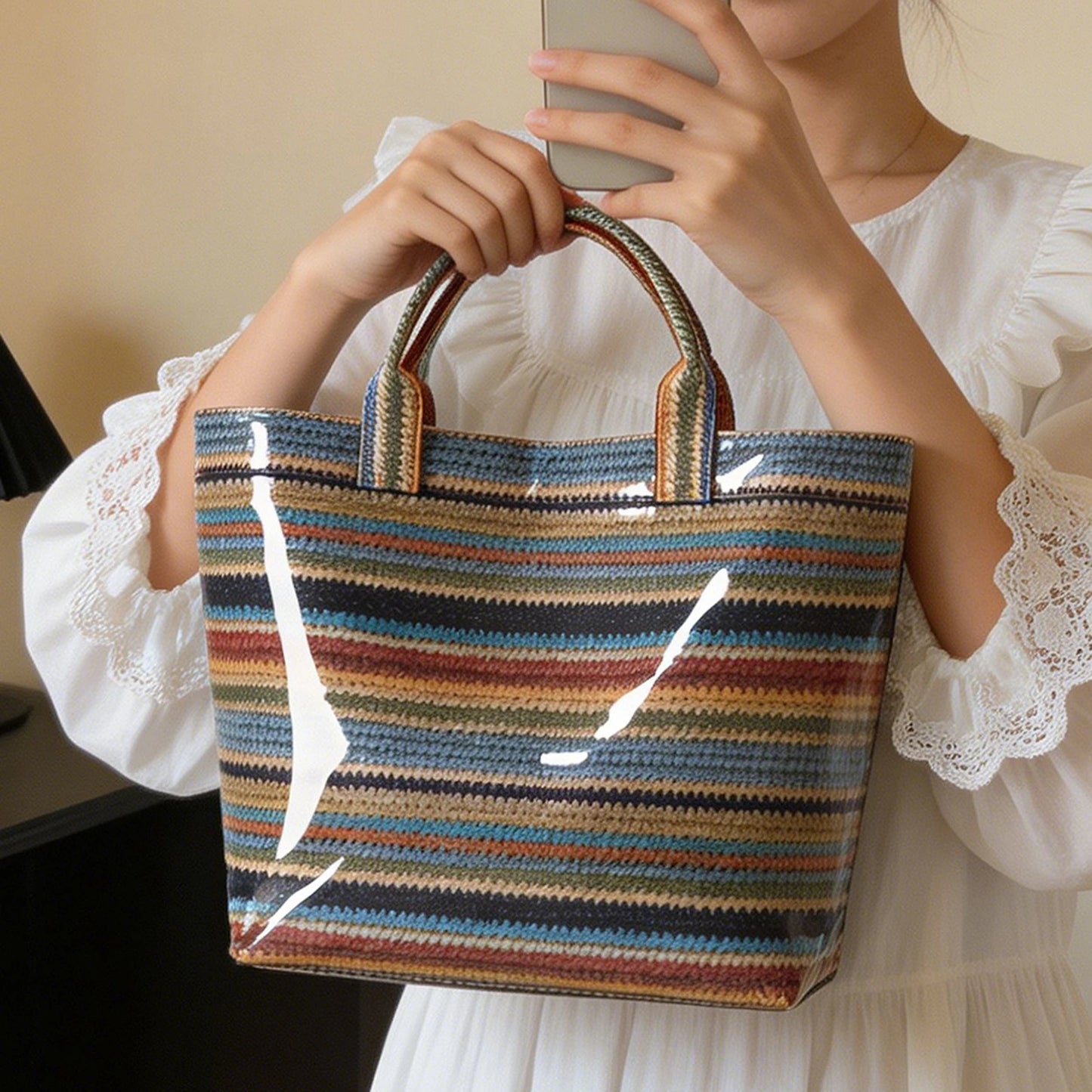 Ριγέ Beach Tote Bag