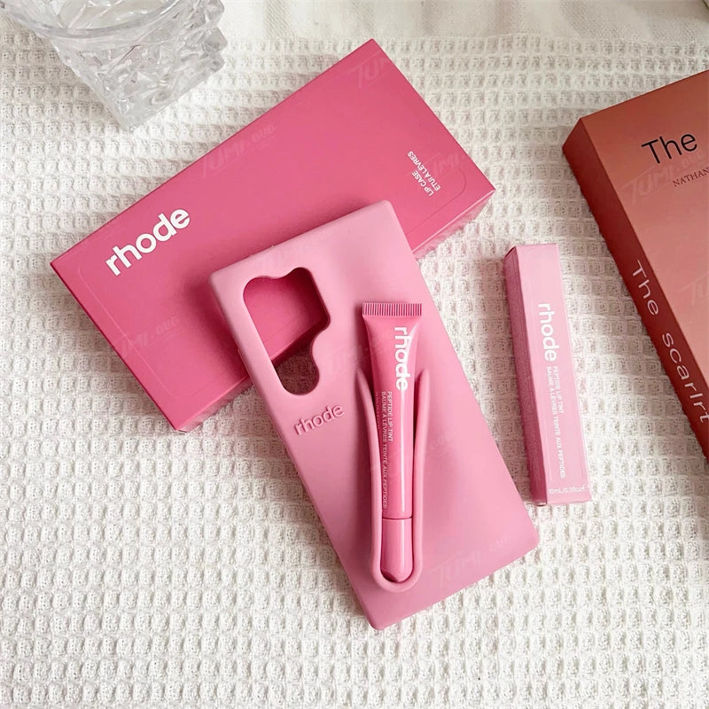 Original Rhode Lipstick Phone Case For Samsung Galaxy A55 A35 A16 A25 A15 A05S  With Lipgloss Box Cover