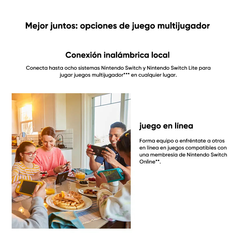 Nintendo Switch Lite - 32GB Batería 3570mah 5.5'' Compact and lightweight Built-in controllers Compatible games