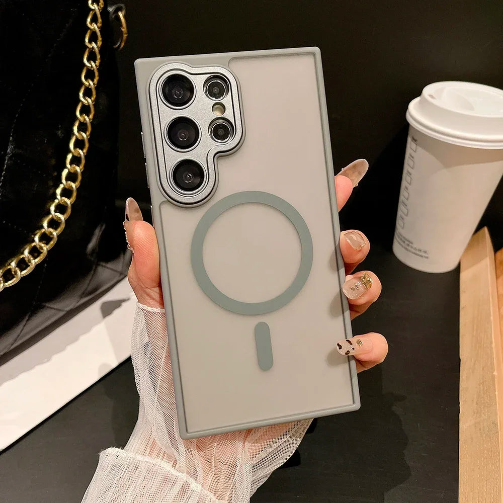 Luxury Matte Armor Magsafe Case – Μαγνητική Θήκη Κινητού με Προστασία & Wireless Charging (Samsung S23/S24/S25 Series)