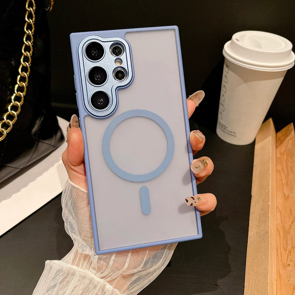 Luxury Matte Armor Magsafe Case – Μαγνητική Θήκη Κινητού με Προστασία & Wireless Charging (Samsung S23/S24/S25 Series)