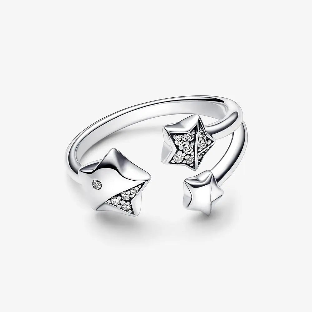 Silver Wish Sparkling Stars Ring