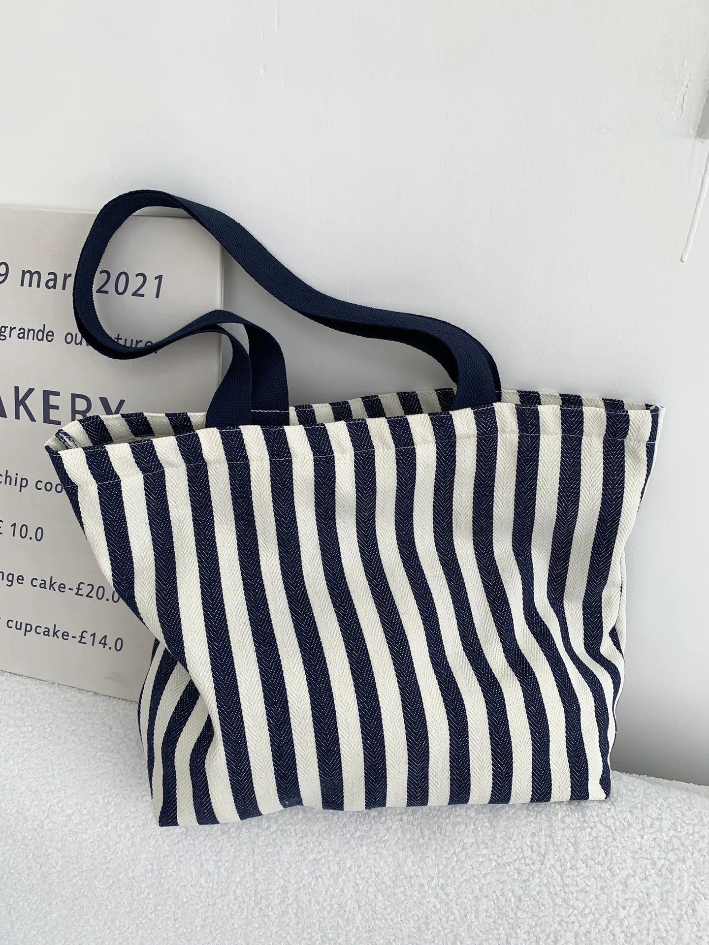 Ριγέ Canvas Tote Bag