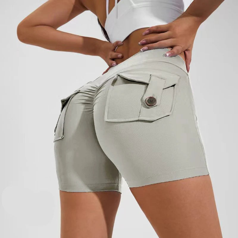 Αθλητικό Shorts Push Up με Τσέπες