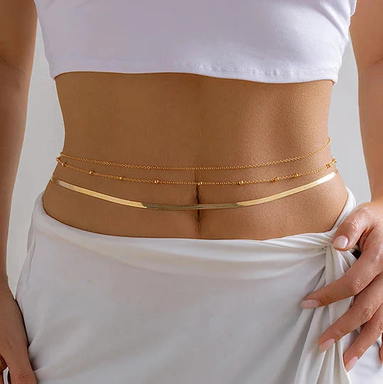 Flat Snake Chain Waist Belly Belt – Βody Chain