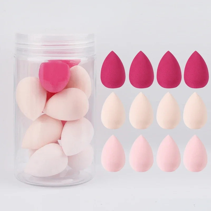 12pcs Makeup Sponge Set With Storage Jar