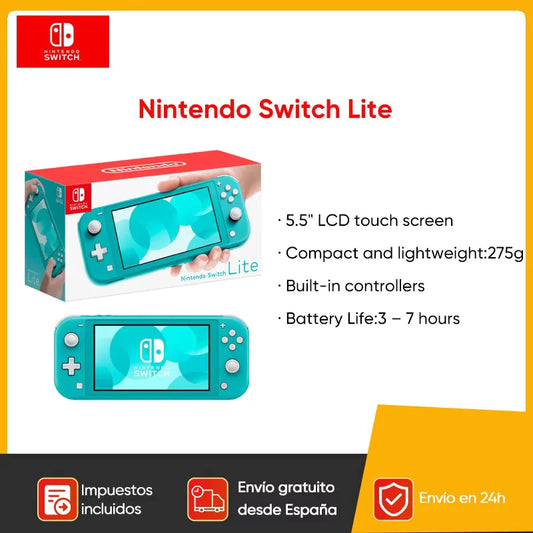 Nintendo Switch Lite - 32GB Batería 3570mah 5.5'' Compact and lightweight Built-in controllers Compatible games