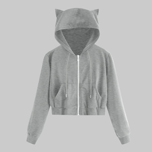 Autumn Hoodie Sweatshirt For Women Zip Up