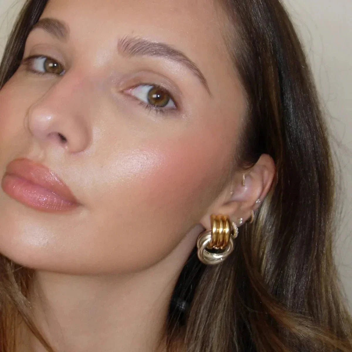 Trendy Stainless Steel Multilayer Circle Twist Knot Earrings