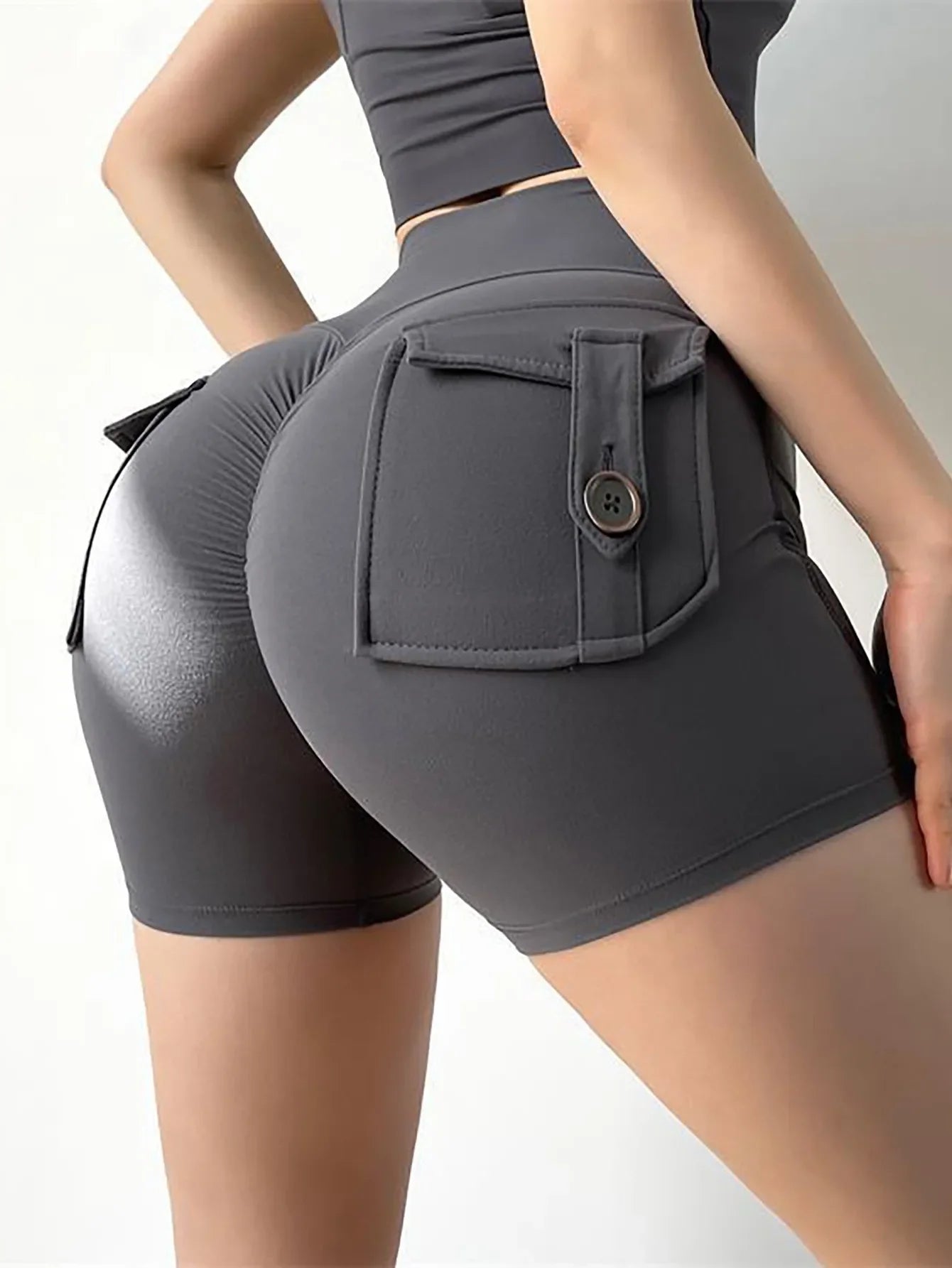 Αθλητικό Shorts Push Up με Τσέπες