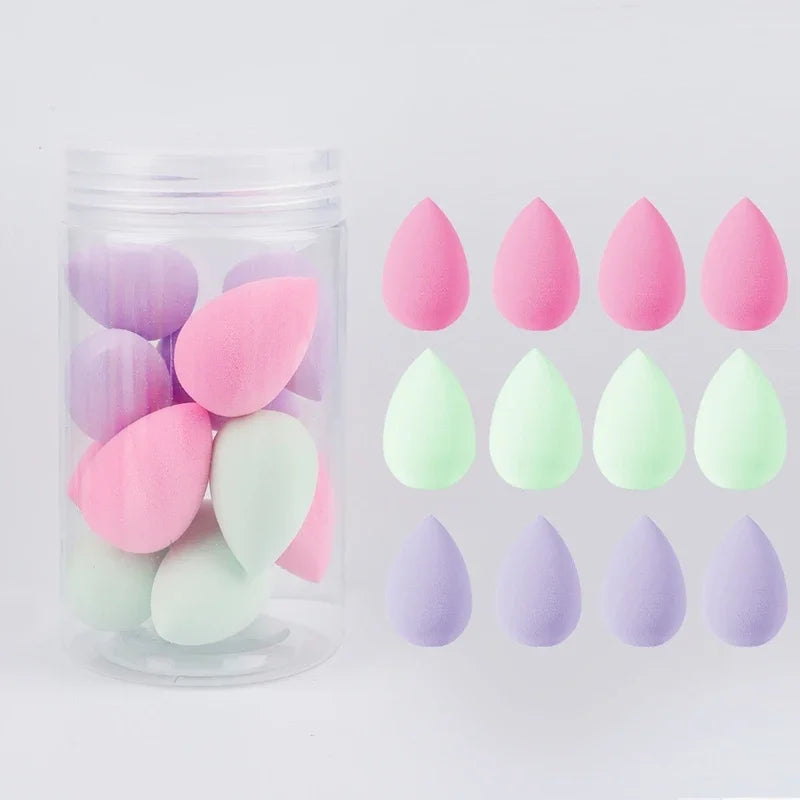 12pcs Makeup Sponge Set With Storage Jar