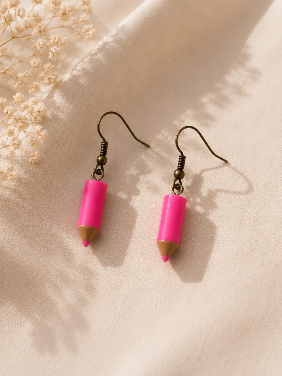 Pink Pencil Earrings
