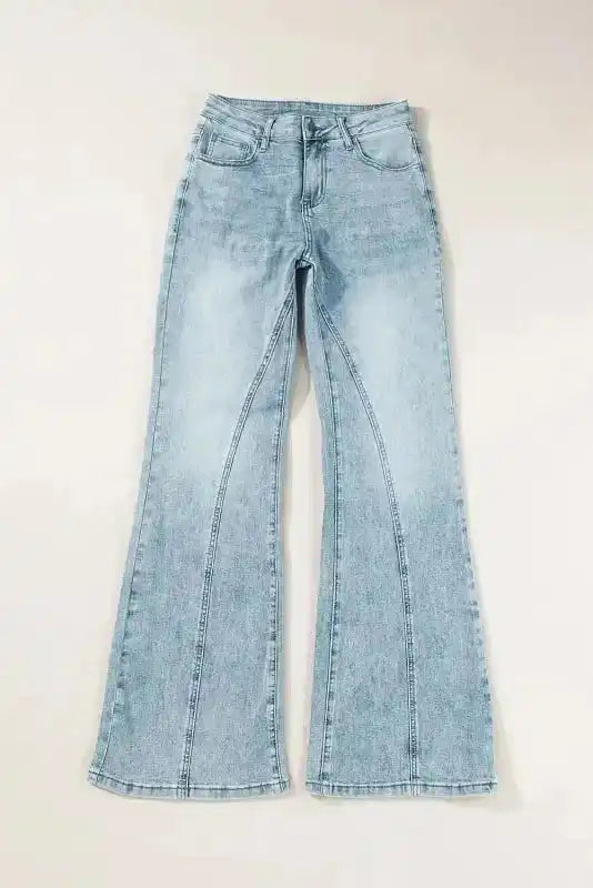 Dusk Blue Jeans - Acid Wash Extra Wide Leg High Waist