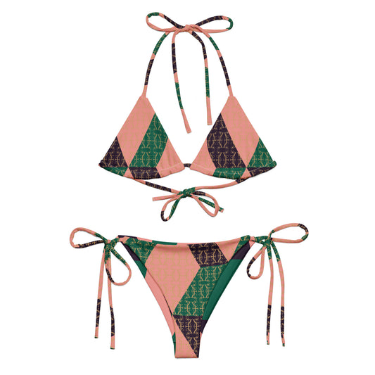 Evezeti abstract pattern  recycled string bikini set-10