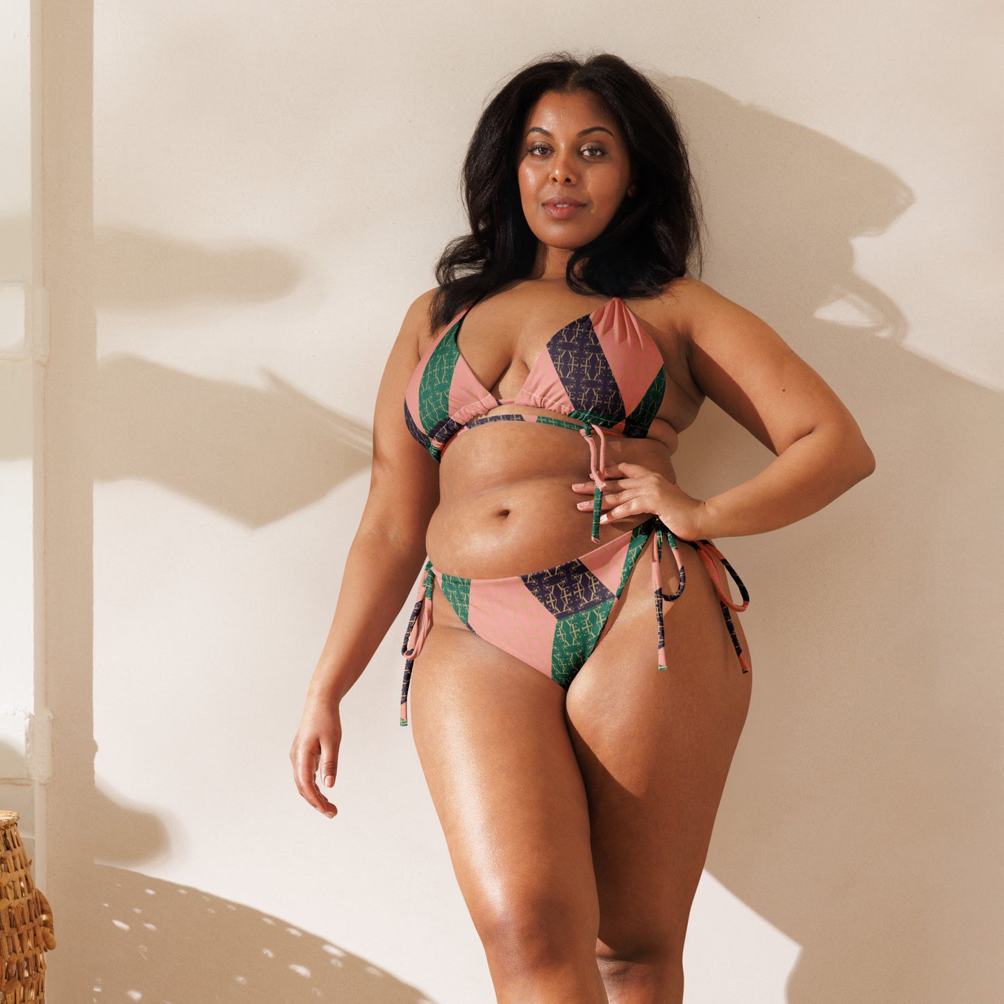 Evezeti abstract pattern  recycled string bikini set-6